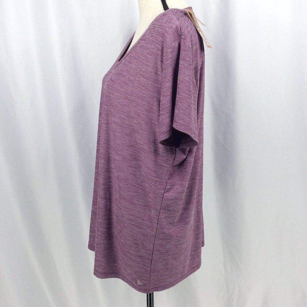NWT Eddie Bauer Compass Essentials UPF 50+ T-Shirt Women 2XL V-Neck Short Sleeve - Picture 4 of 8